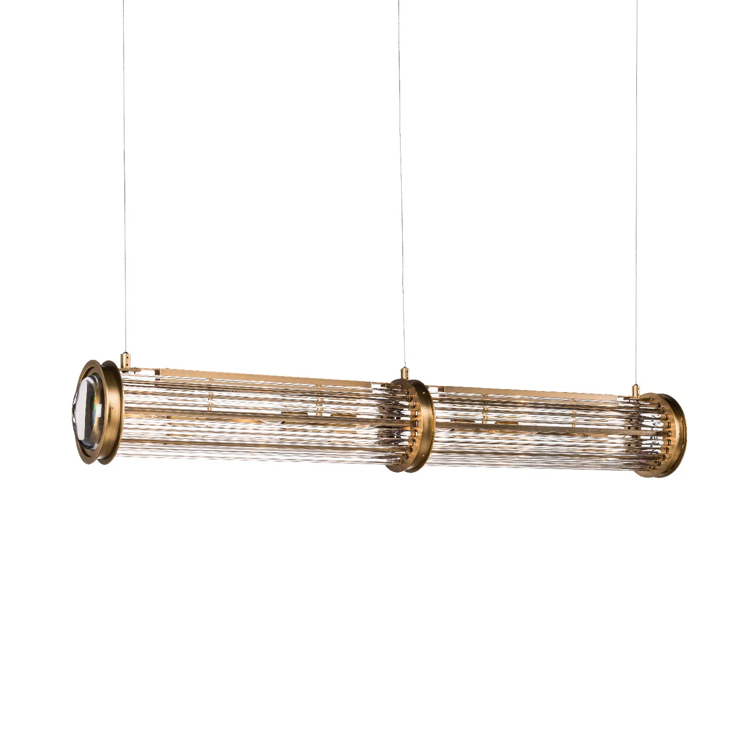 Timothy Oulton Newton Rect Pendant 150X21Cm Light, Gold Glass | Barker & Stonehouse 4