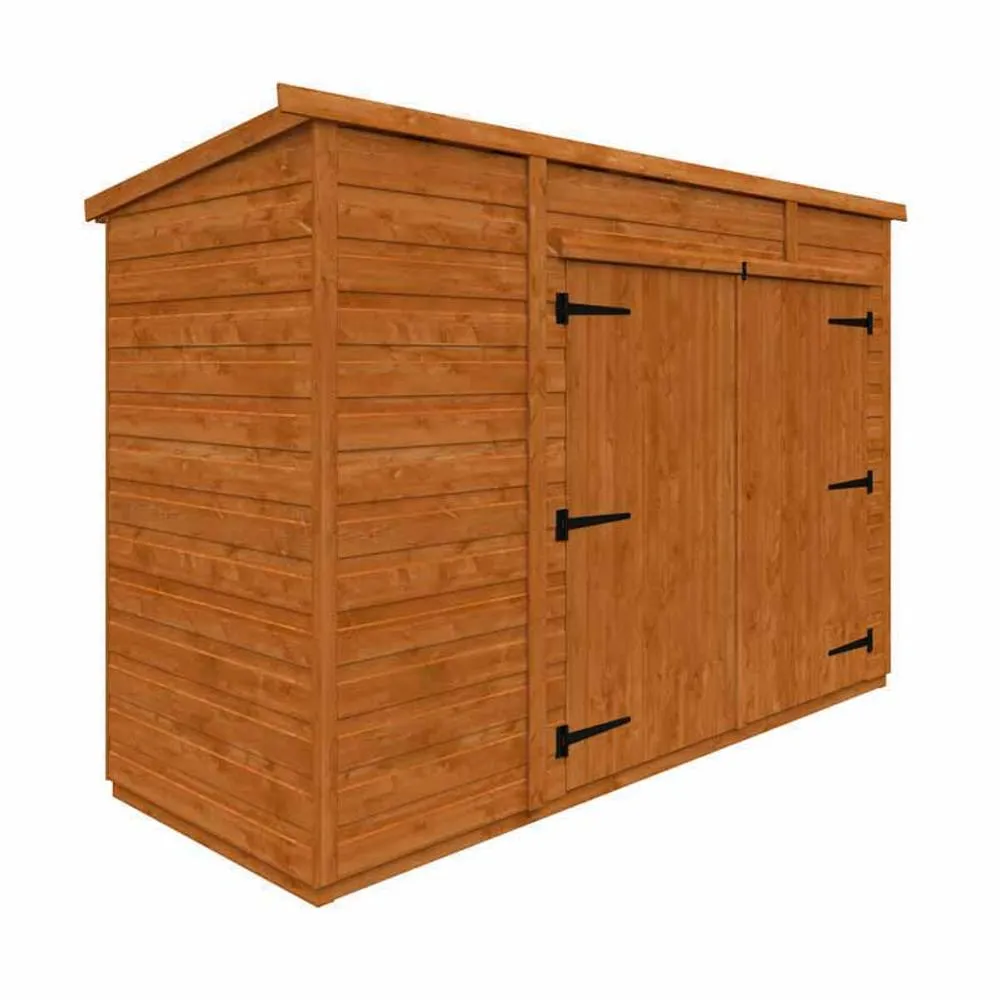 Buttercup Farm 8x3 Flex Pent Bike Store 12mm Flex - L243.8 x W90 x H179.1 cm in Burnt Orange