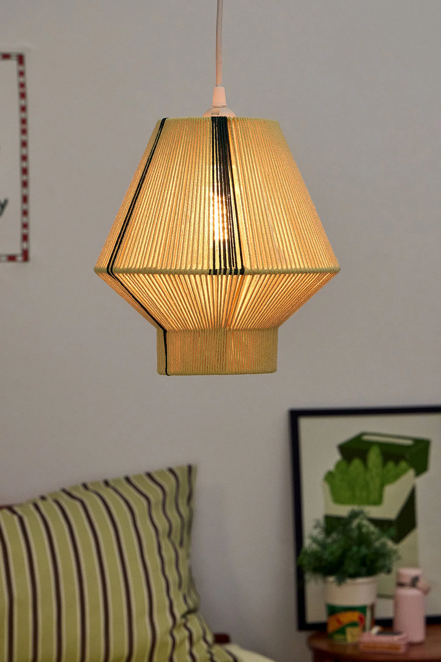 Yellow Woven Lamp Shade - Yellow 2