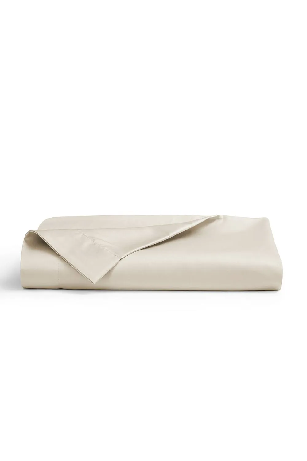 CHRISTY 400TC Luxury Cotton Sateen Plain Dye Bedding Flat Sheets in Light Beige 2