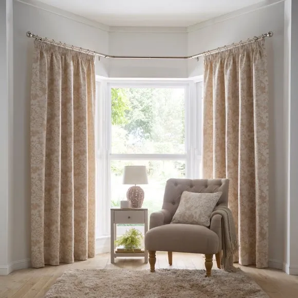 Sofia Floral Pencil Pleat Curtains 2