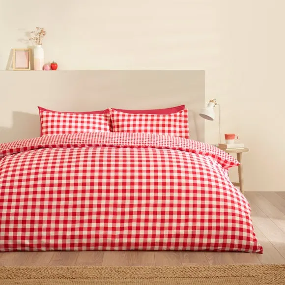 Catherine Lansfield Bamford Gingham Check Polycotton Duvet Cover & Pillowcase Set 3