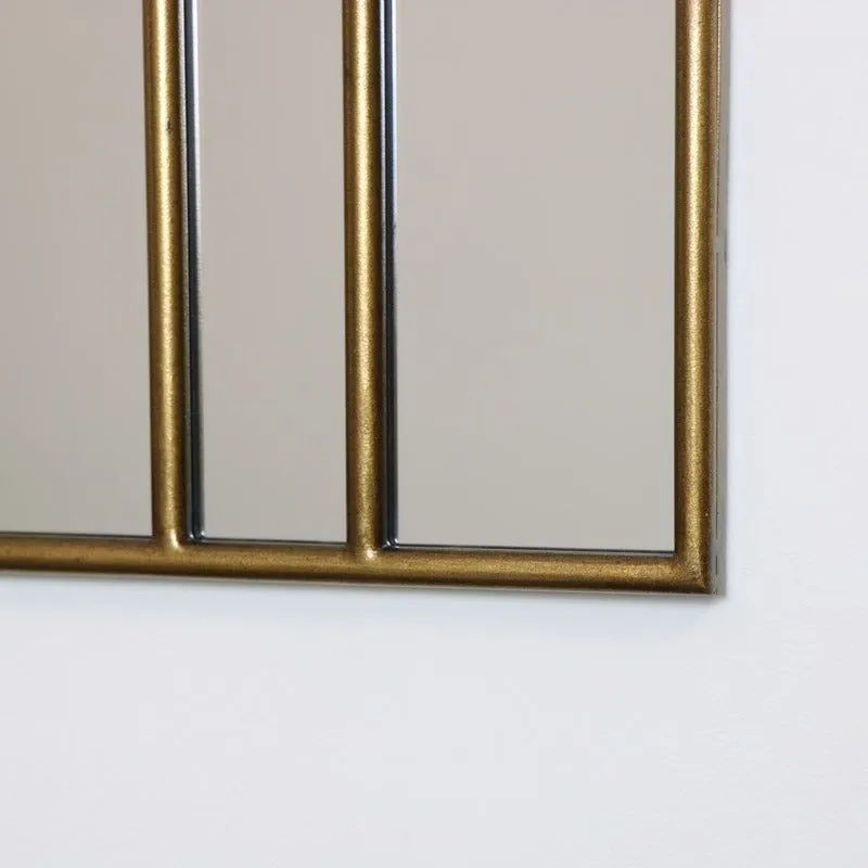 Melody Maison Large Gold Art Deco Arch Fan Mirror 80cm X 65cm 6