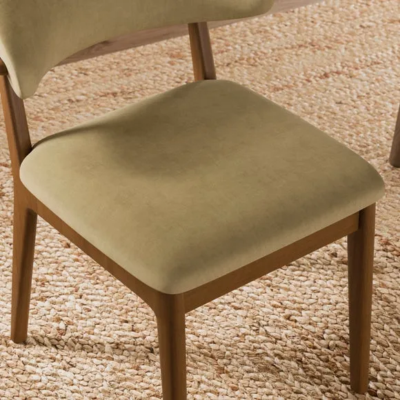 Hugh Dark Stained Dining Chair, Velvet 4
