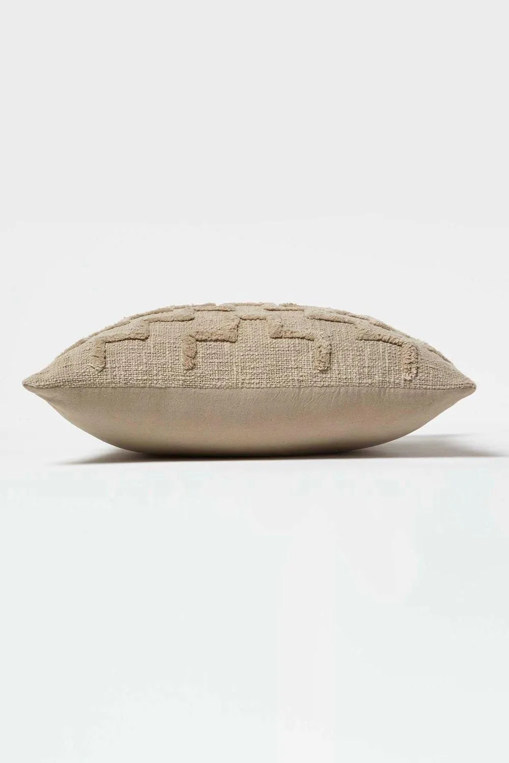 Homescapes Geometric Tufted Cotton Cushion in Beige 4