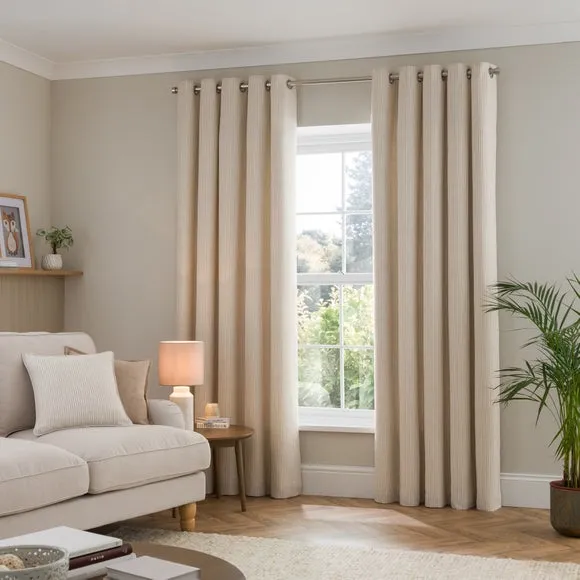 Tiny Stripe Eyelet Curtains 2