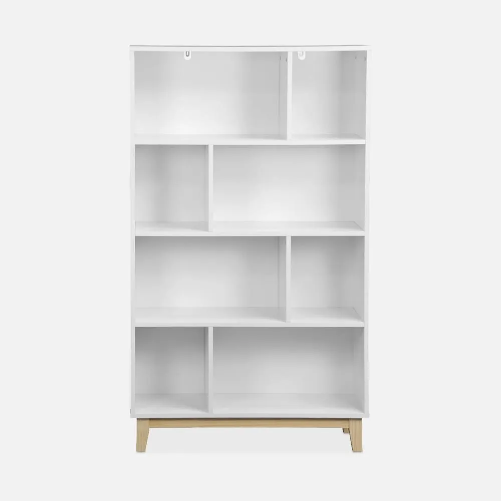 sweeek 4-shelf Scandi-style Bookcase in White 2