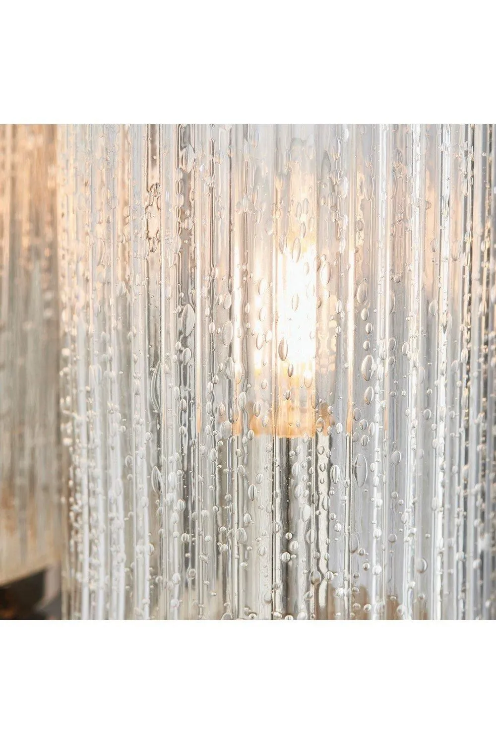 Netlighting Easton 1 Light Wall Bright Nickel Ribbed Glass With Bubbles E14 in Grey 5
