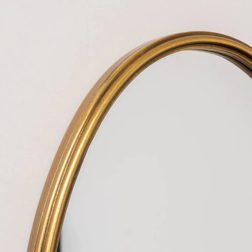 Melody Maison Gold Oval Metal Framed Wall Mirror - 60cm X 40cm 2