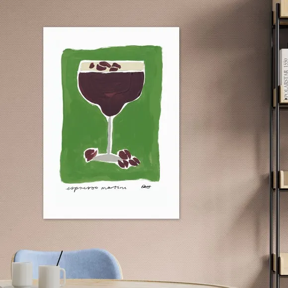East End Prints Espresso Martini Green Framed Print