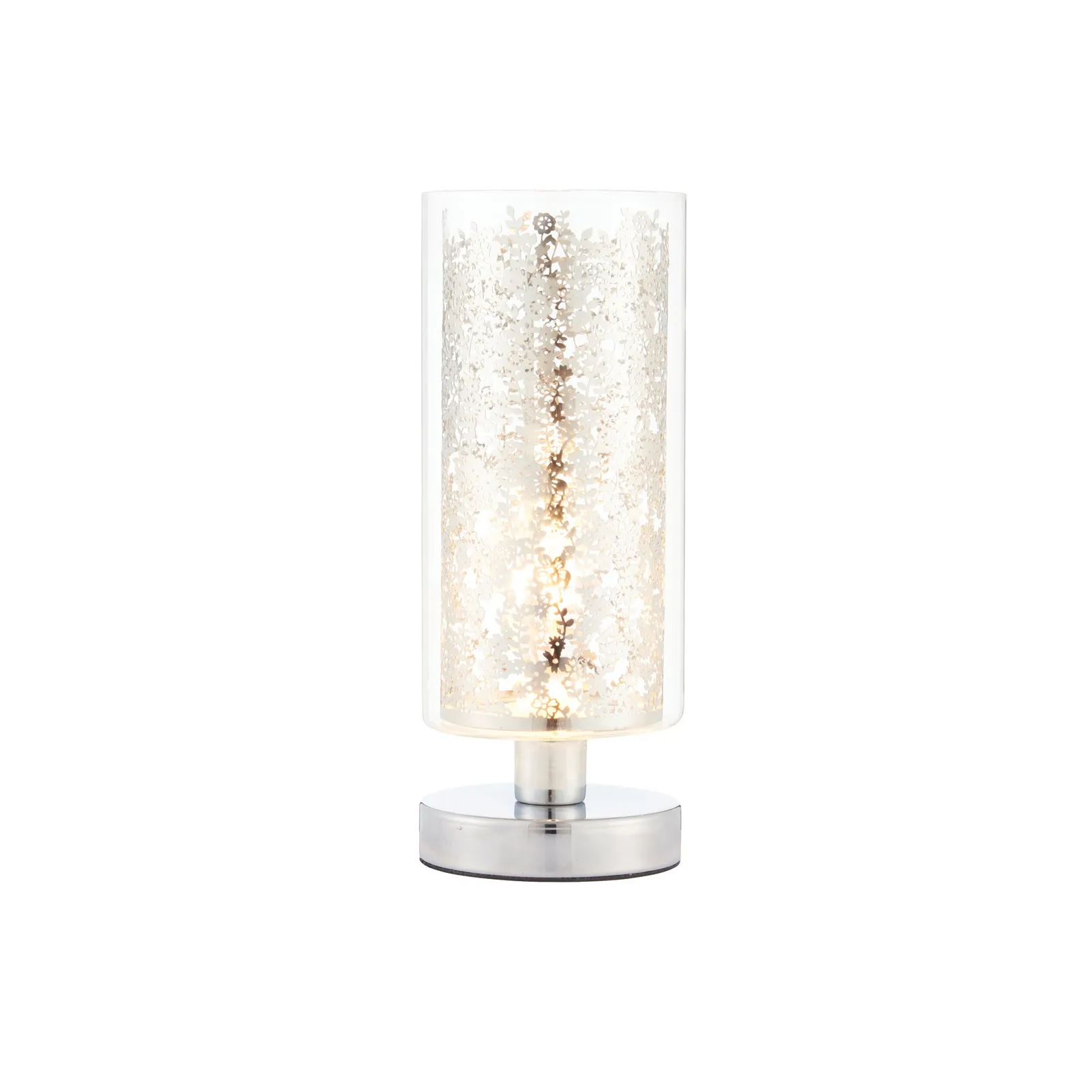 Endon Lacy Glass Table Lamp Chrome Chrome