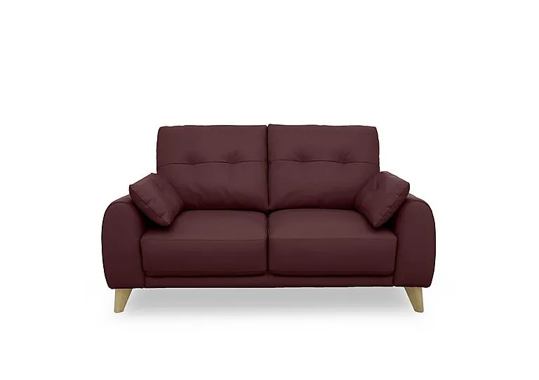 Malmo Leather 2 Seater Sofa - BV Deep Red