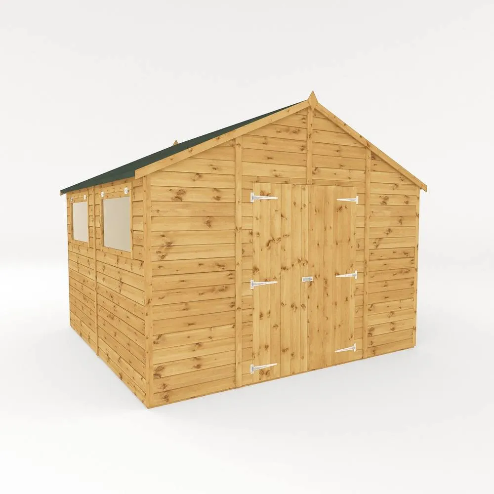 Mercia 10 x 10 Ft Premium Shiplap Apex Workshop - L308.2 x W322.7 x H252.4 cm in Brown
