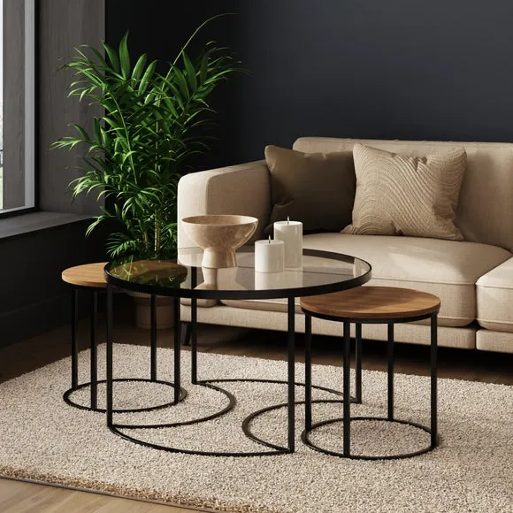 Return - Femi Nesting Coffee Tables, Light Wood