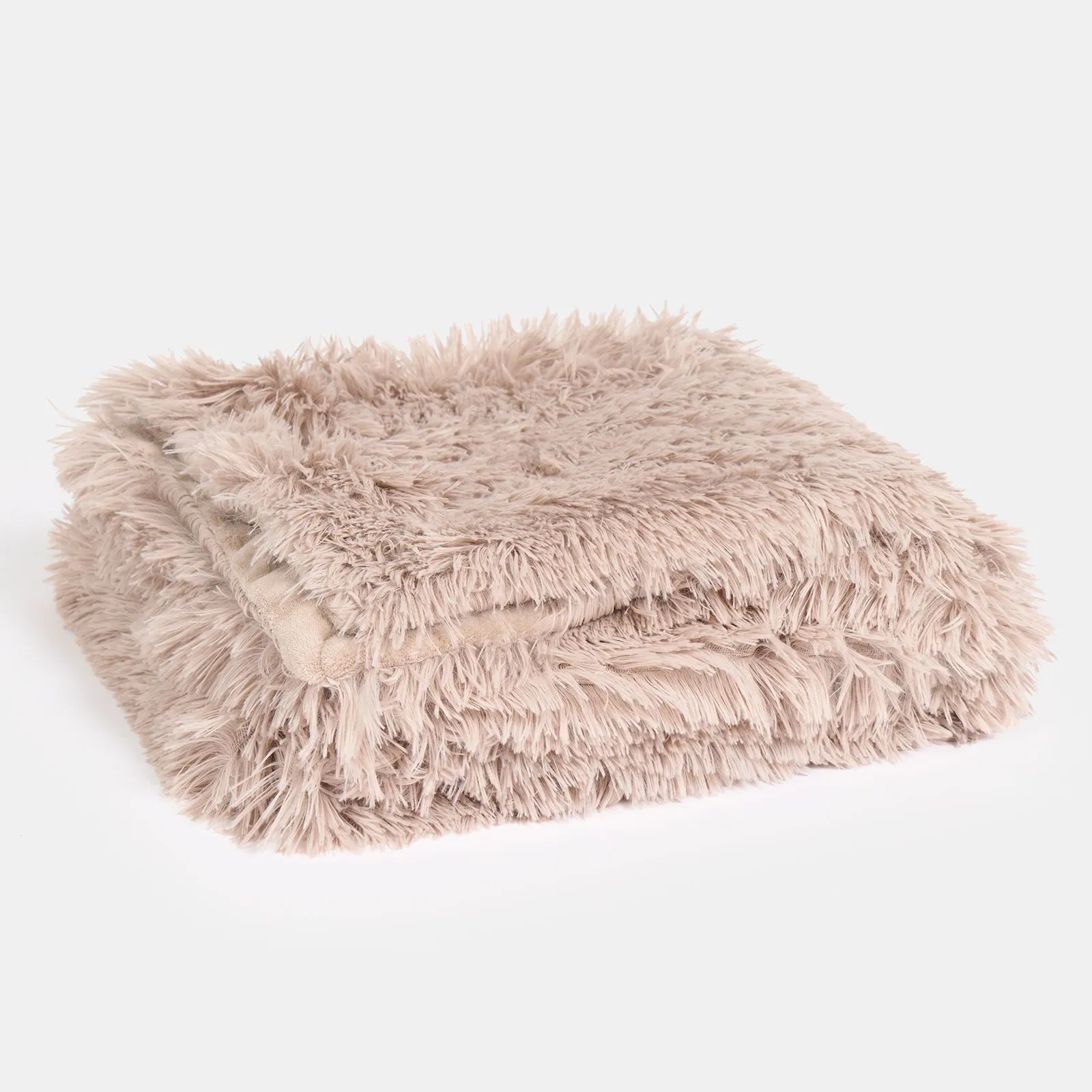 OHS Fluffy Fleece Throw Blanket in Natural
