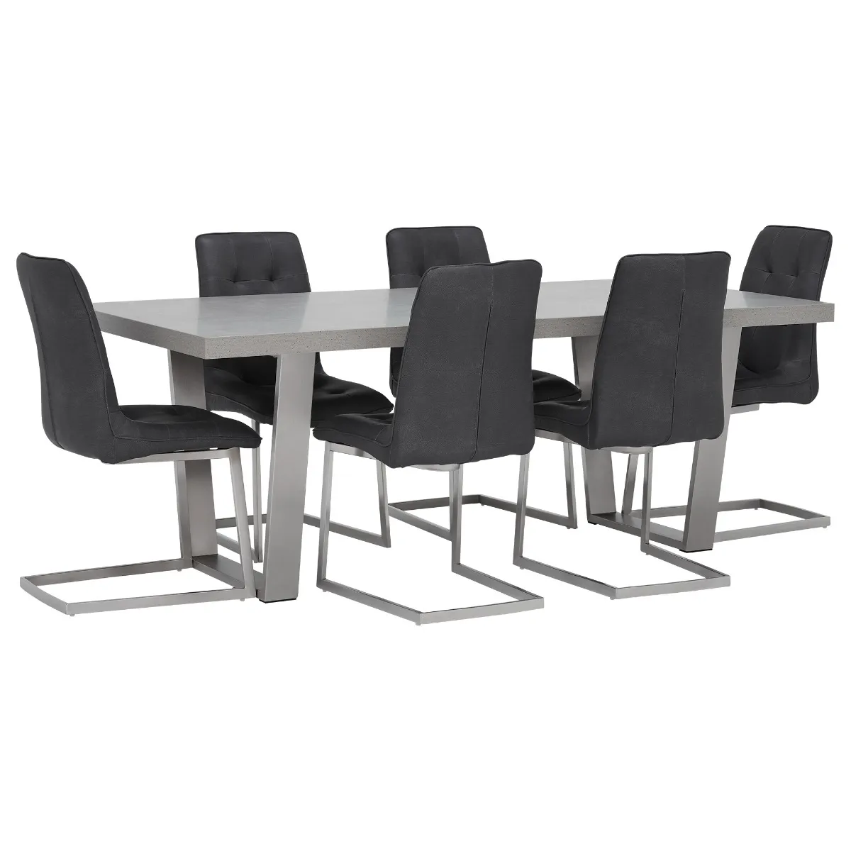 Halmstad 200cm Dining Table & 6 Ericka Chairs, Grey | Barker & Stonehouse
