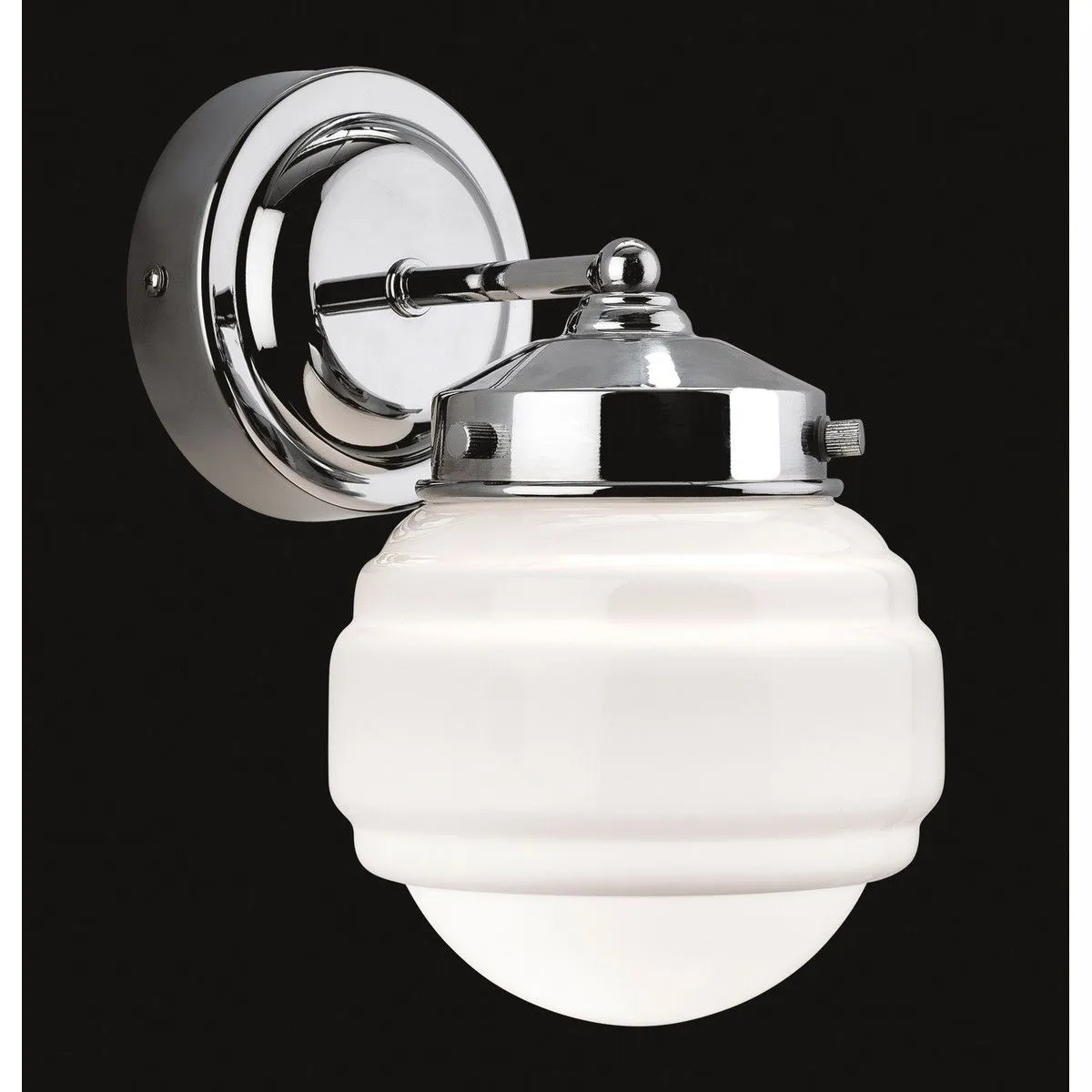 Netlighting Art 1 Light Bathroom Indoor Wall Light Chrome Opal White Glass IP44 E27 in Clear 2