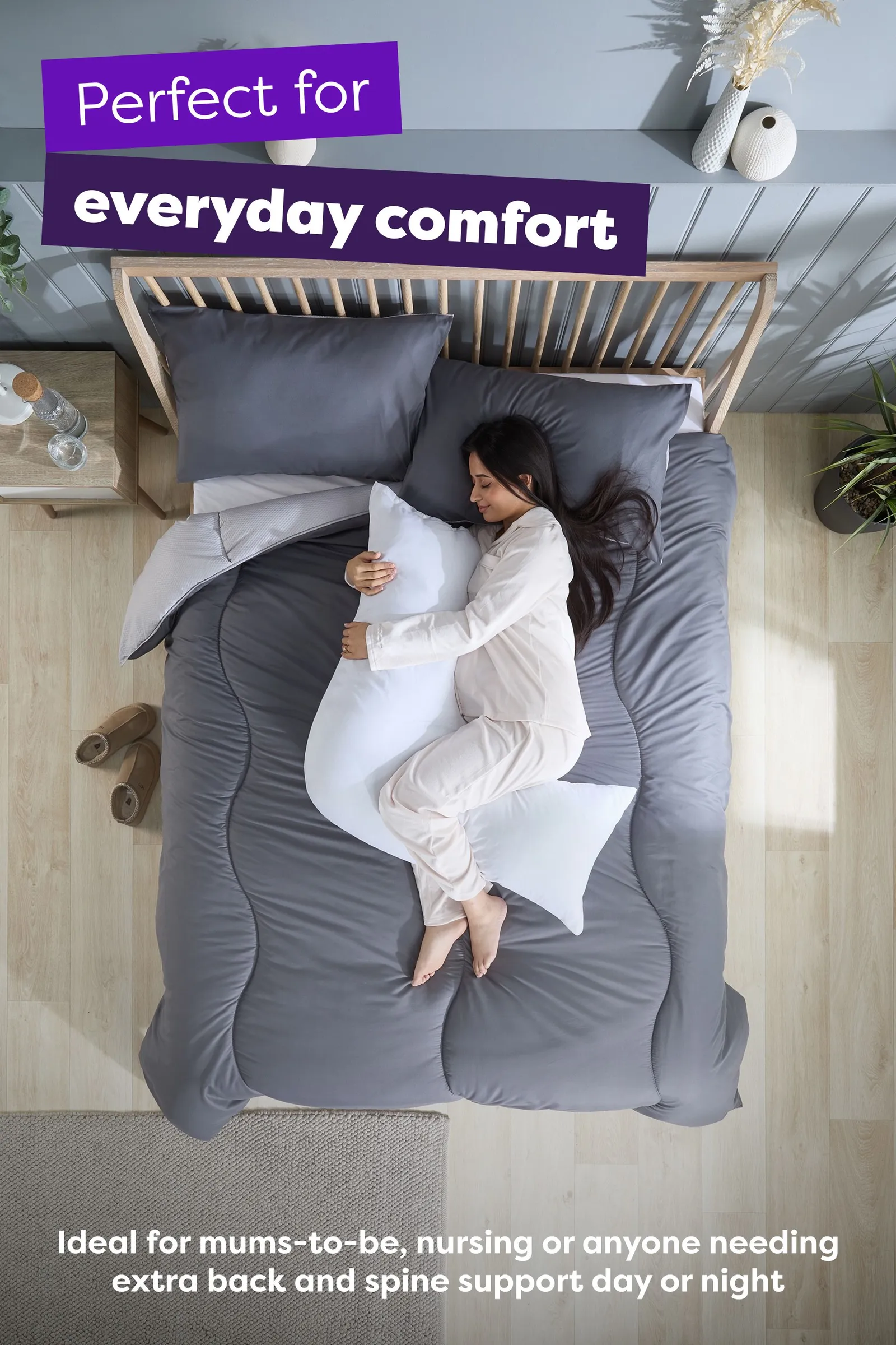 Slumberdown Single V Shape Medium Support Pillow in White 3