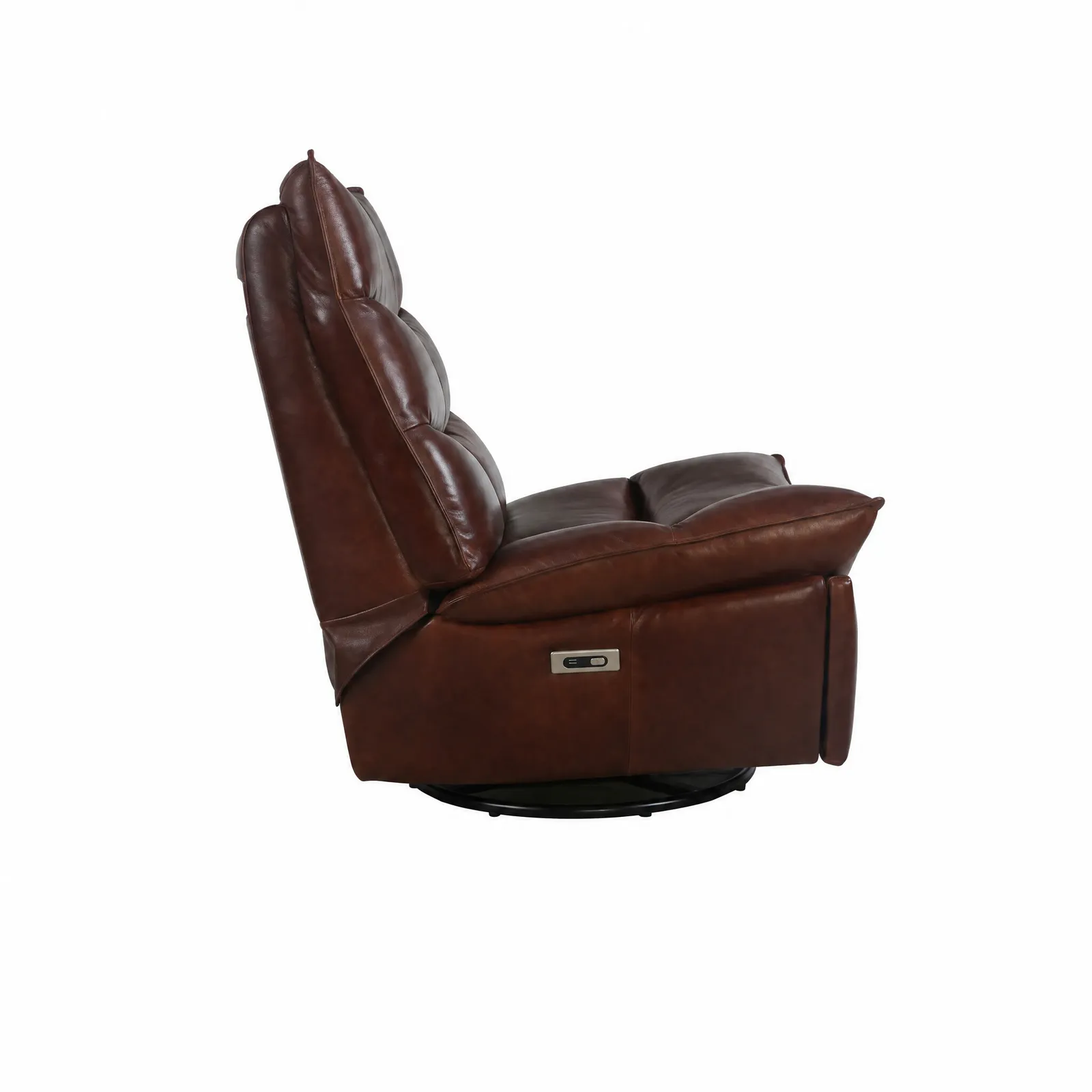 Brize Elect Rock Recl Armchair, Brown Leather | Barker & Stonehouse 6