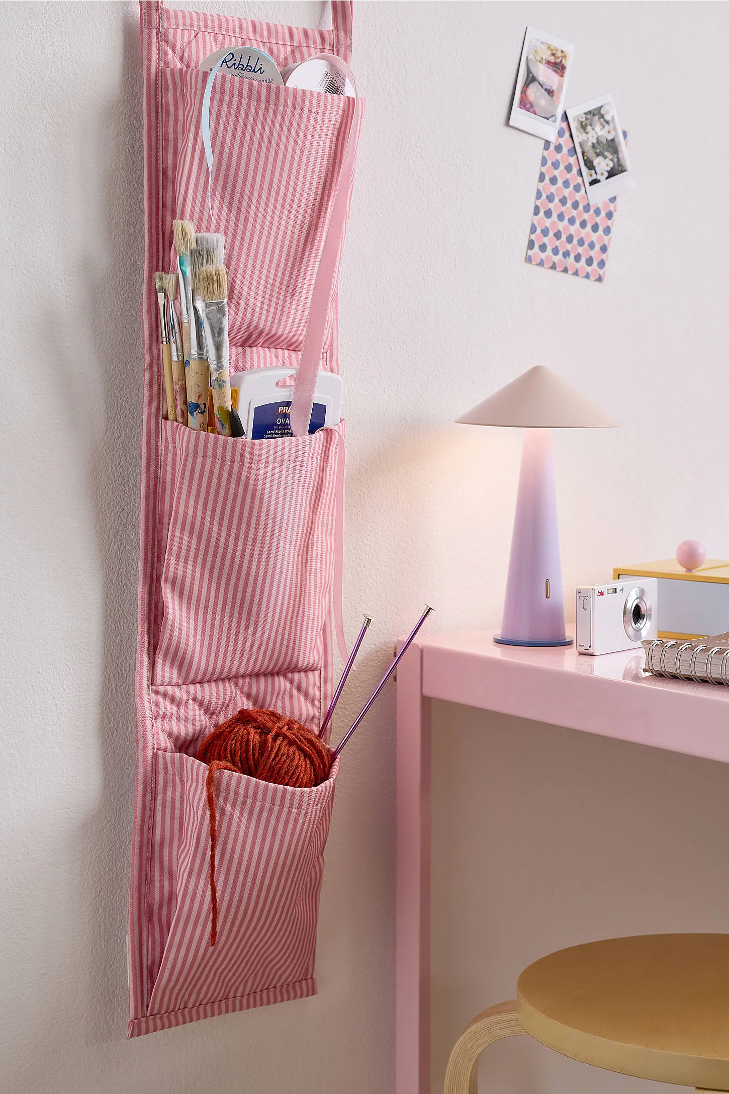 Pink 3-Pocket Hanging Storage Organiser - Pink