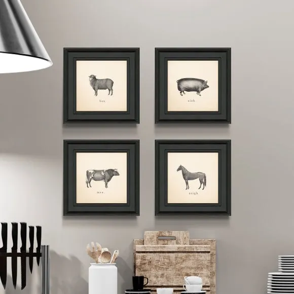 Set of 4 Down By The Farm Framed Prints