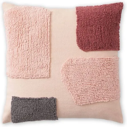 Mosie Tufted Cotton Cushion 45 x 45cm, Soft Pink