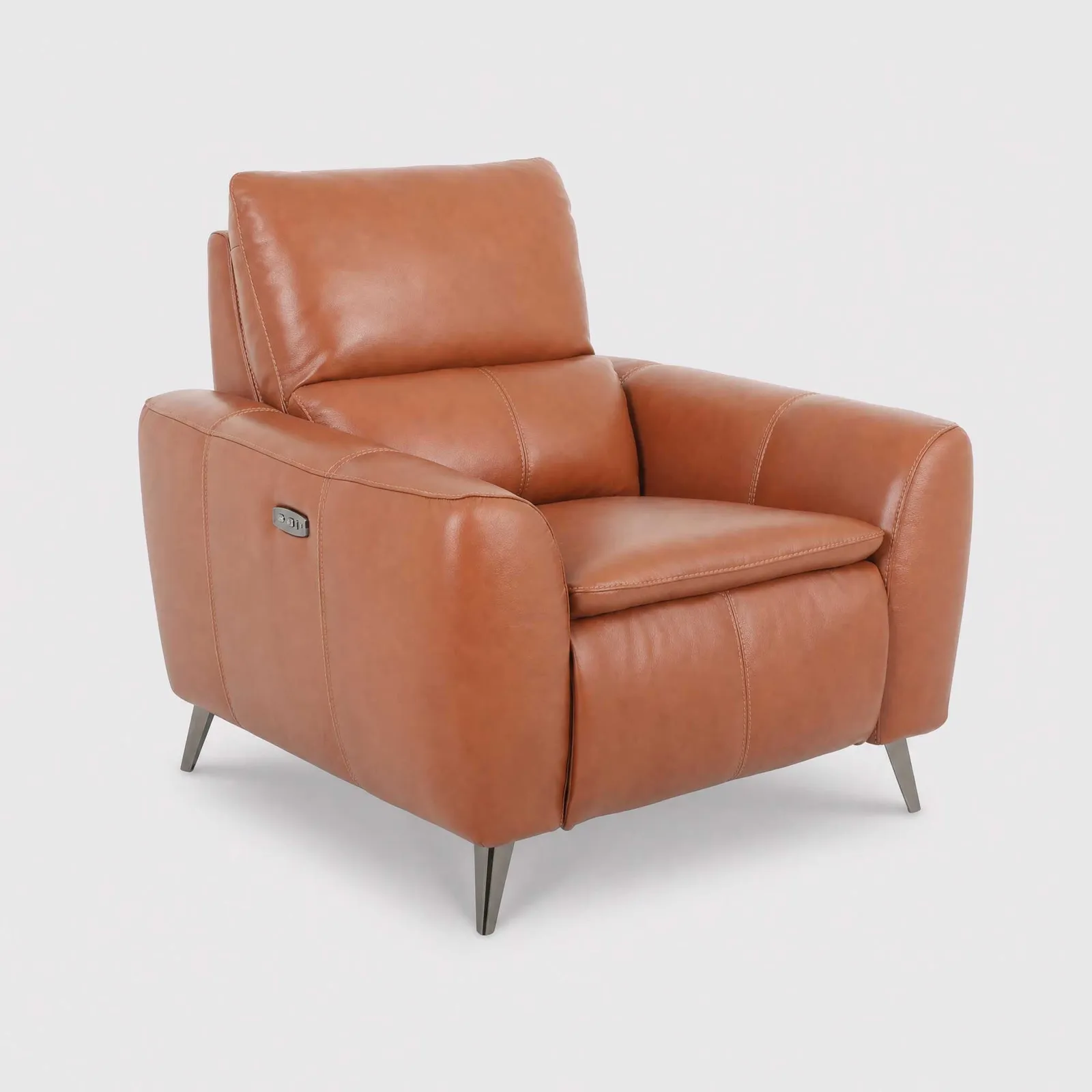 Laurence Power Recliner, Brown Leather | Barker & Stonehouse