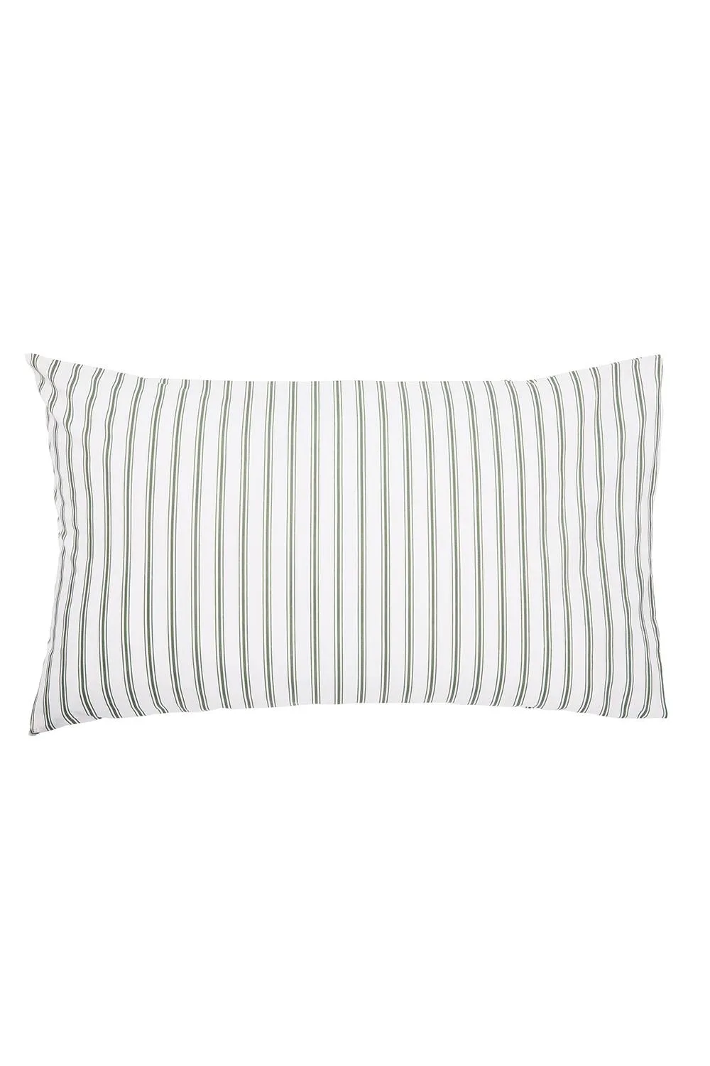 Helena Springfield 'Ticking Stripe' Cotton Duvet Cover Set in Light Green 3