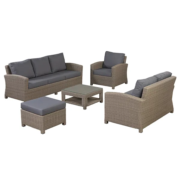 Cayton Garden Sofa Set in Natural Weave and Seal Fabric  - Barker & Stonehouse