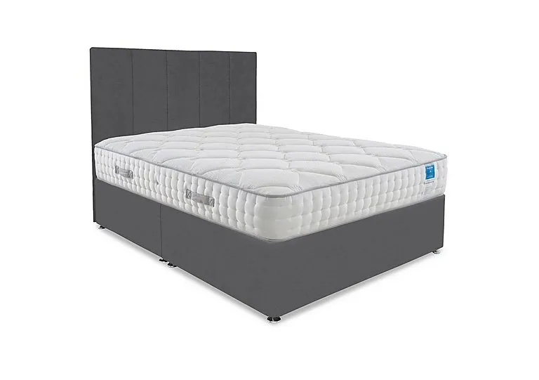 Memory Luxe Divan Set - King Size - Plush Dark Grey