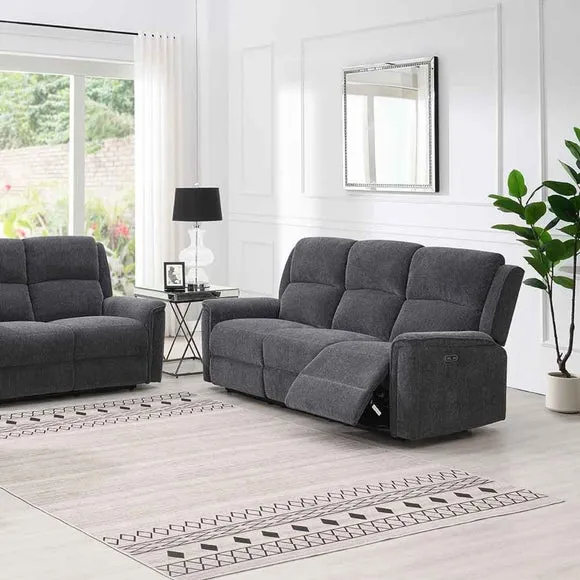 Lanark Chenille Power Recliner 3 Seater Sofa 2