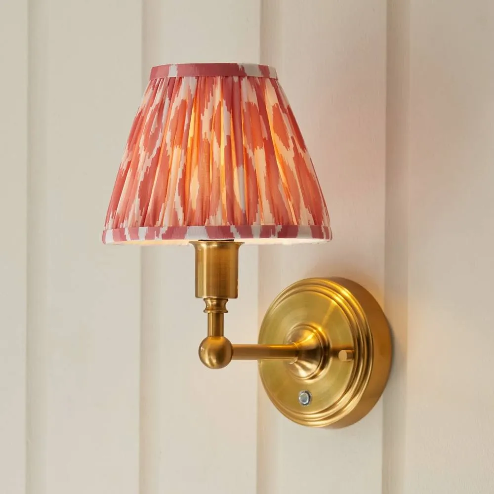 Netlighting Burley Rechargeable Wall Light Pink Fabric Ikat Shade 16cm 4