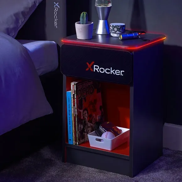 Return - X Rocker Carbon Tek Bedside Table with Wireless Charging