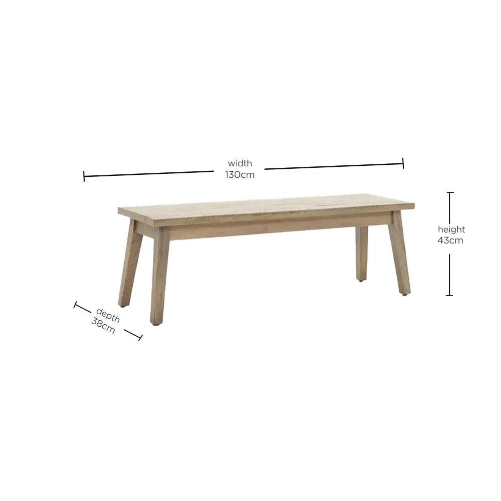 Hancock Dining Bench 130Cm, Grey Wood | Barker & Stonehouse 4