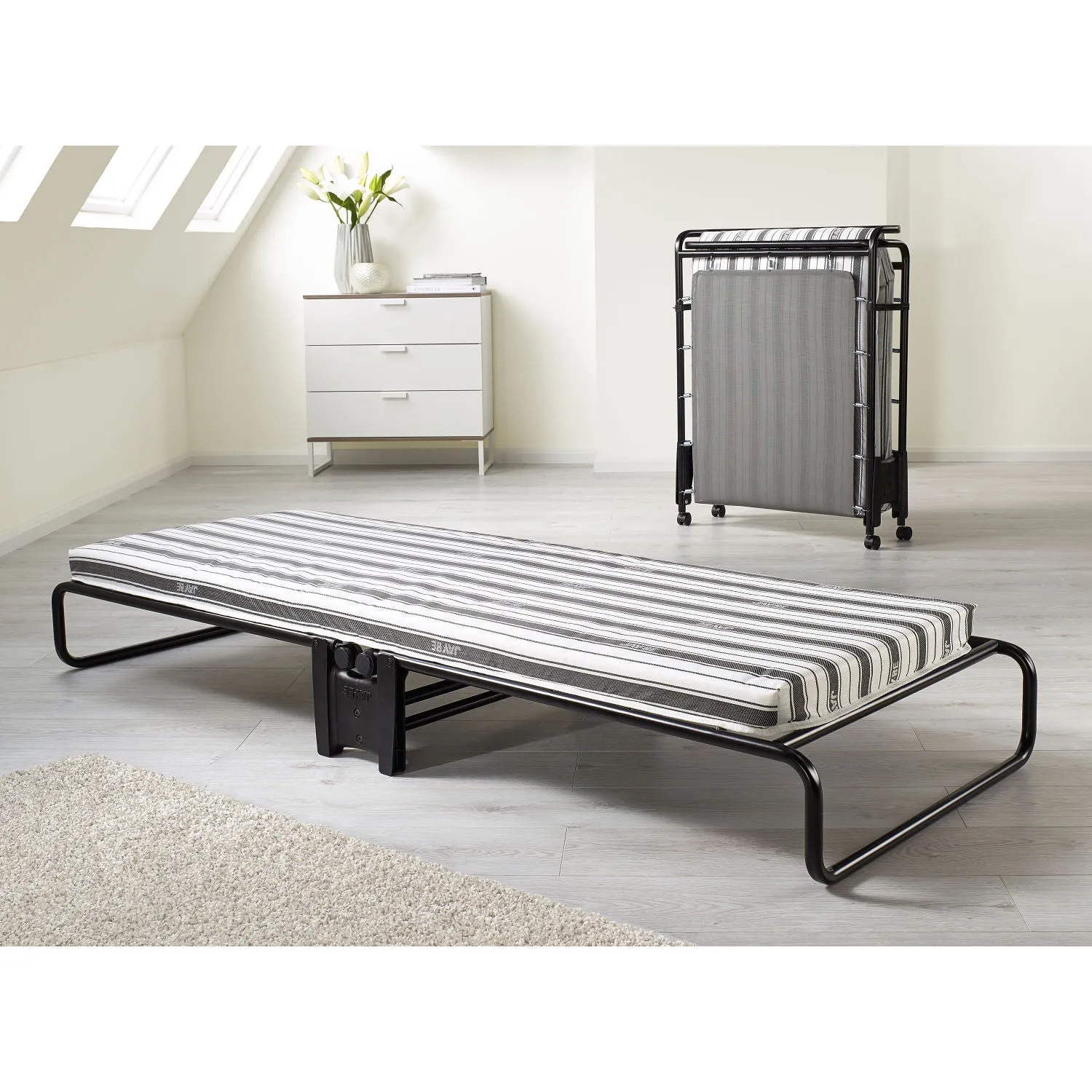 Jay-Be Advance Folding Bed with Rebound e-Fibre Mattress Black