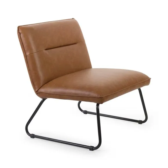 Saxon Faux Leather Lounge Chair 5