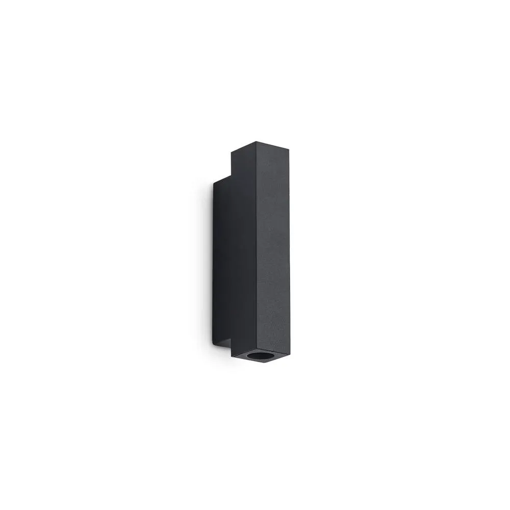 Netlighting Look 15cm Square Up & Down Wall Lamp Black 2x LED 900lm 3000K