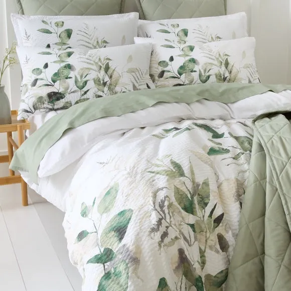 Foliage Seersucker Duvet Cover and Pillowcase Set 3