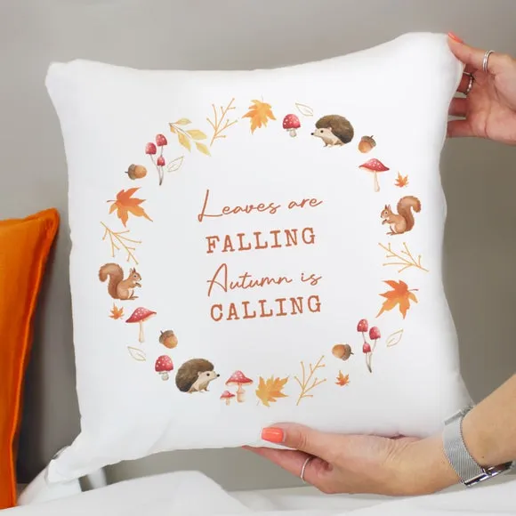 Personalised Autumn Square Cushion 3
