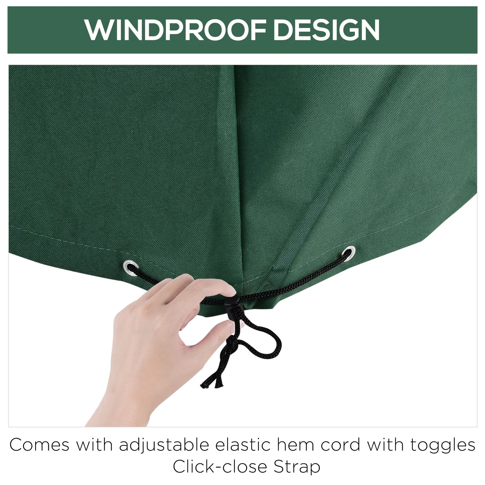 OUTSUNNY UV Rain Protective Cover For Garden Patio Wicker Rattan in Light Green 6