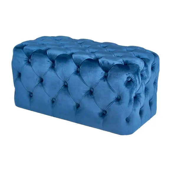 Return - Seraphina Velvet Buttoned Footstool 3