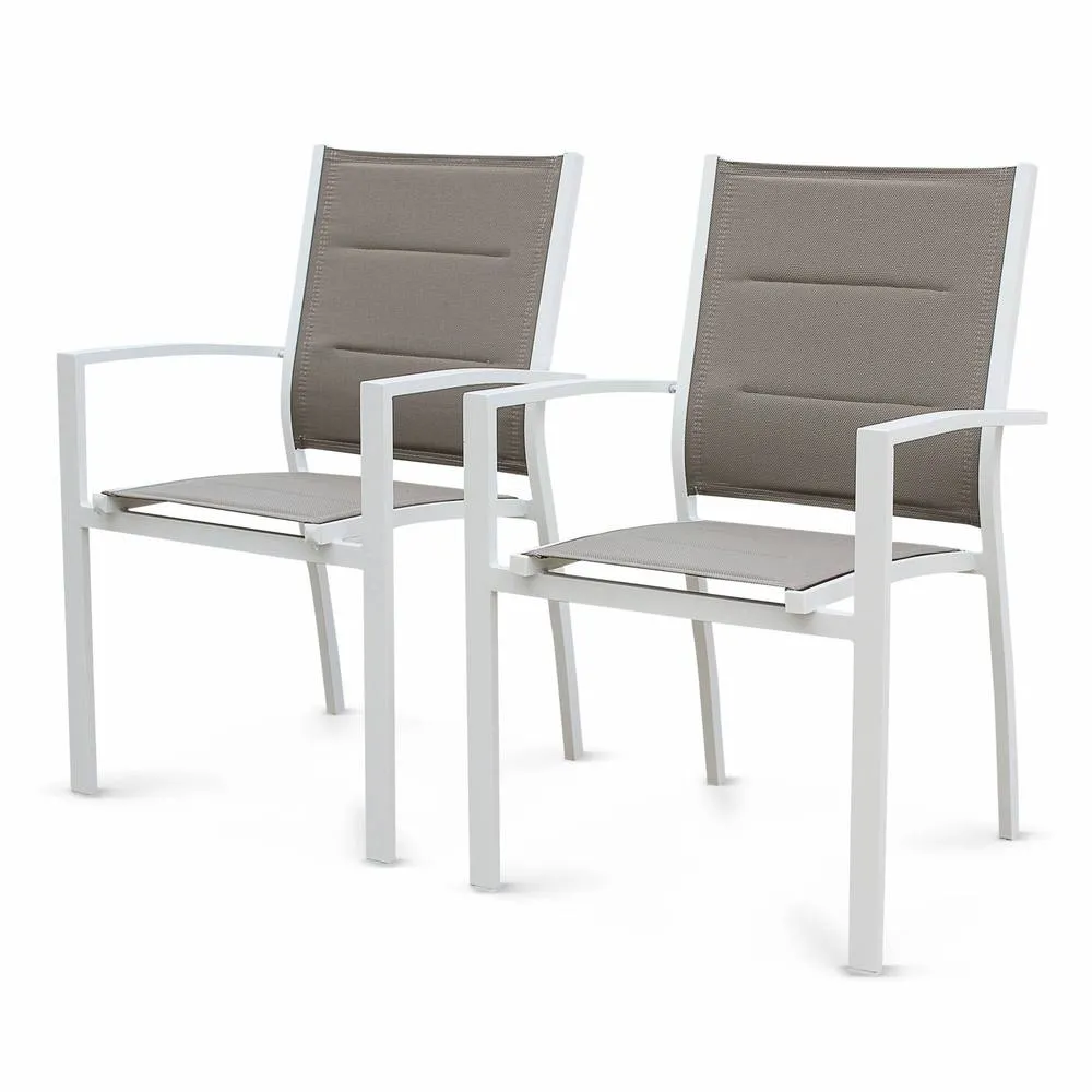 sweeek 8-seater extendable aluminium garden table set with chairs in White 6