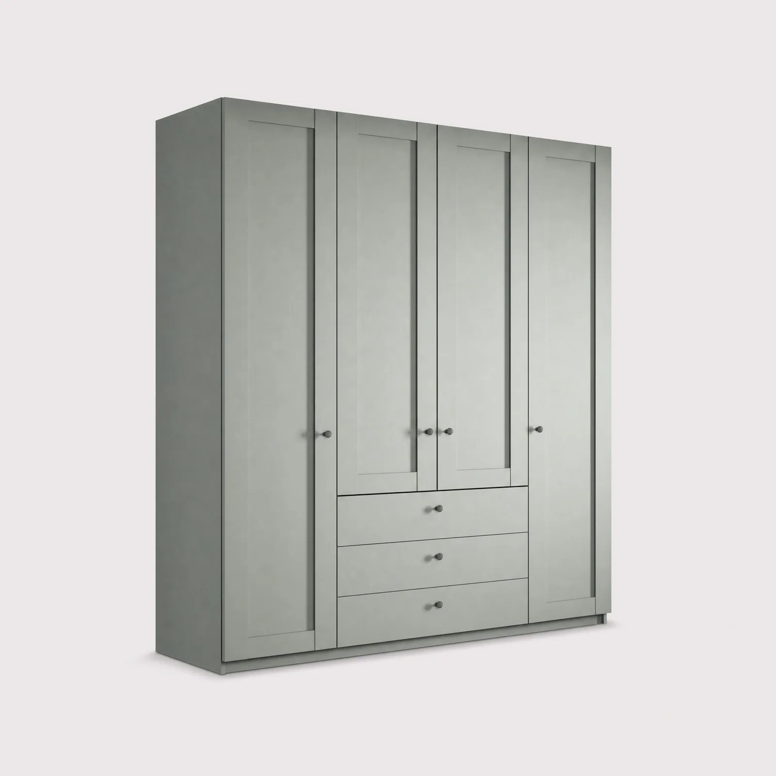 Varese 200Cm 4 Door 3 Drawer Functional Unit, Green | Barker & Stonehouse