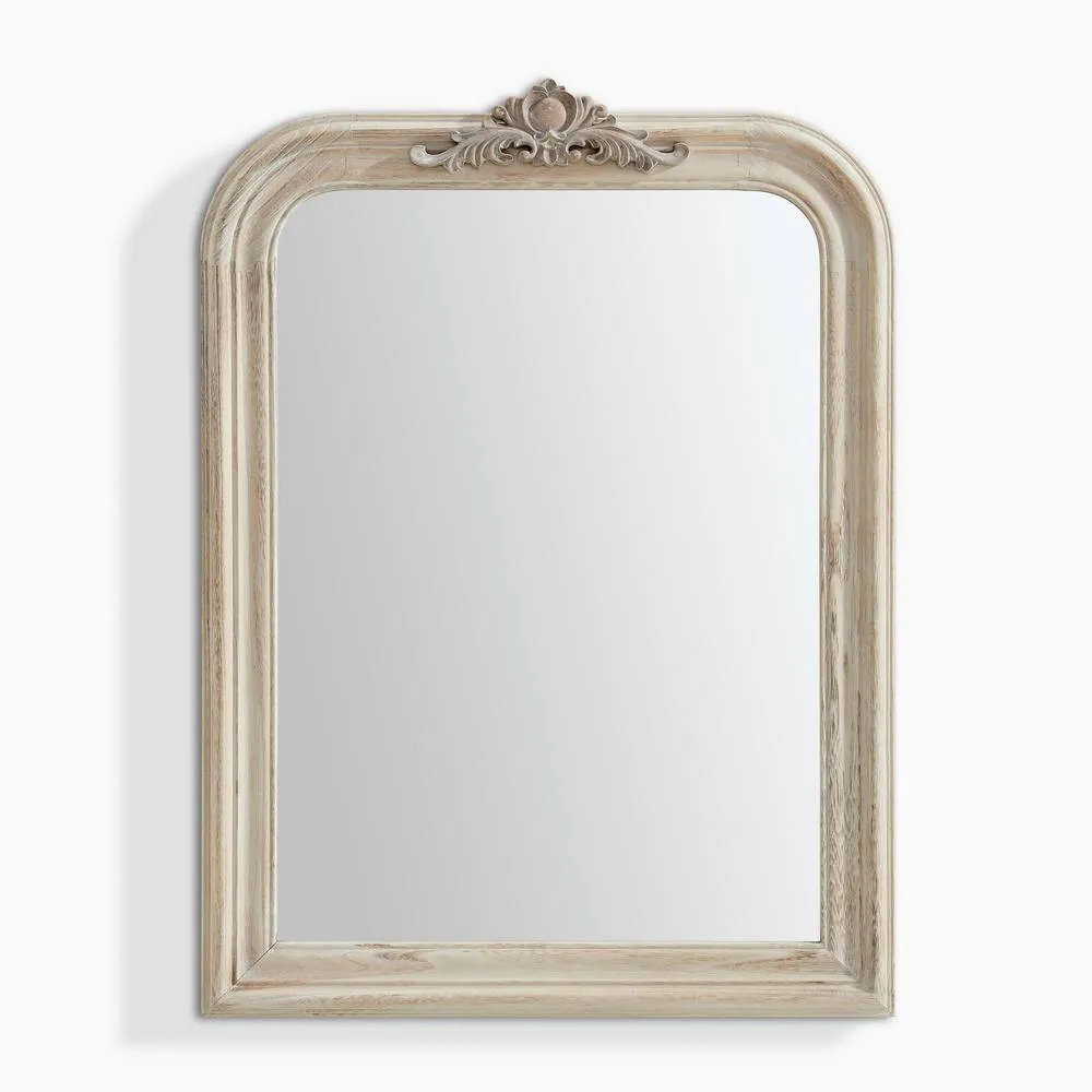 FurnitureboxUK Francis Whitewash Wood Large 110x74cm Overmantle Arch Mirror in White 3