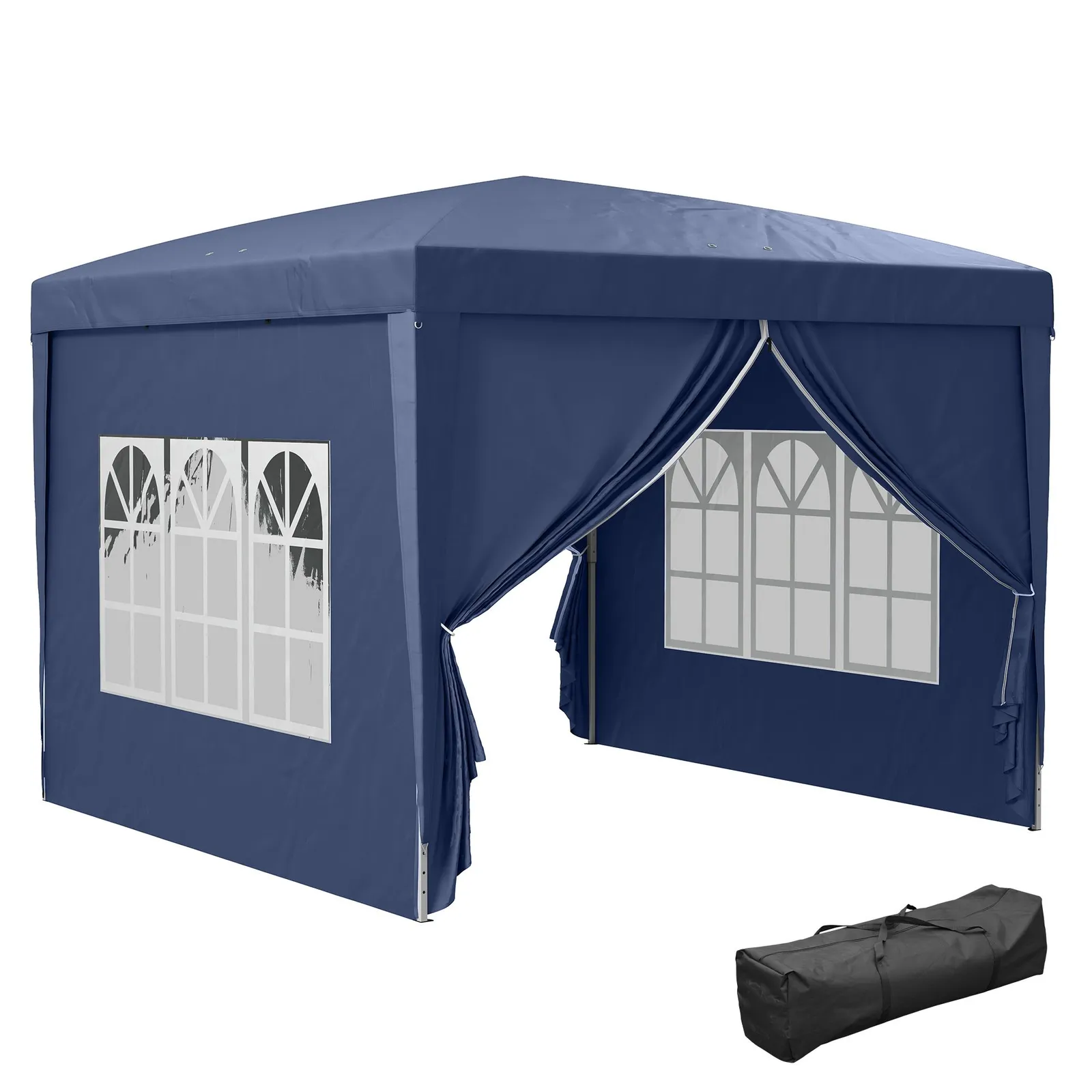 OUTSUNNY 3mx3m Pop Up Gazebo Party Tent Canopy Marquee with Storage Bag in Blue 2