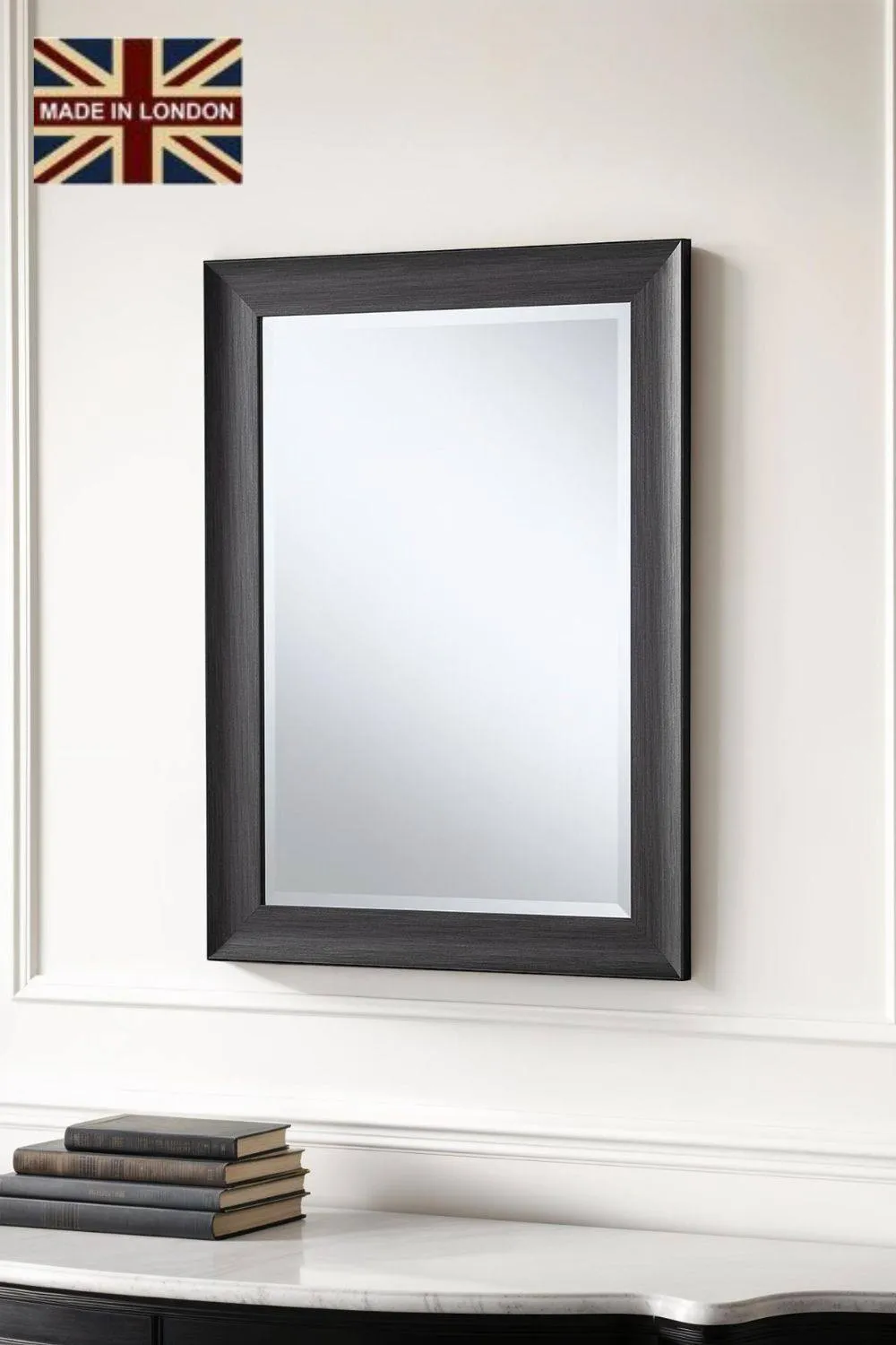 Yearn Mirrors Charcoal Grey Scooped Framed Mirror 76x61cm