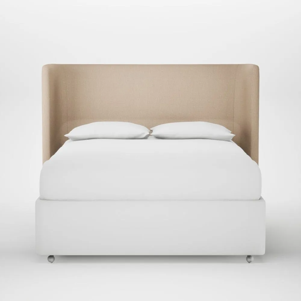 Heal's Monroe Headboard Lift Storage King Smart Cotton Linen Rice 1