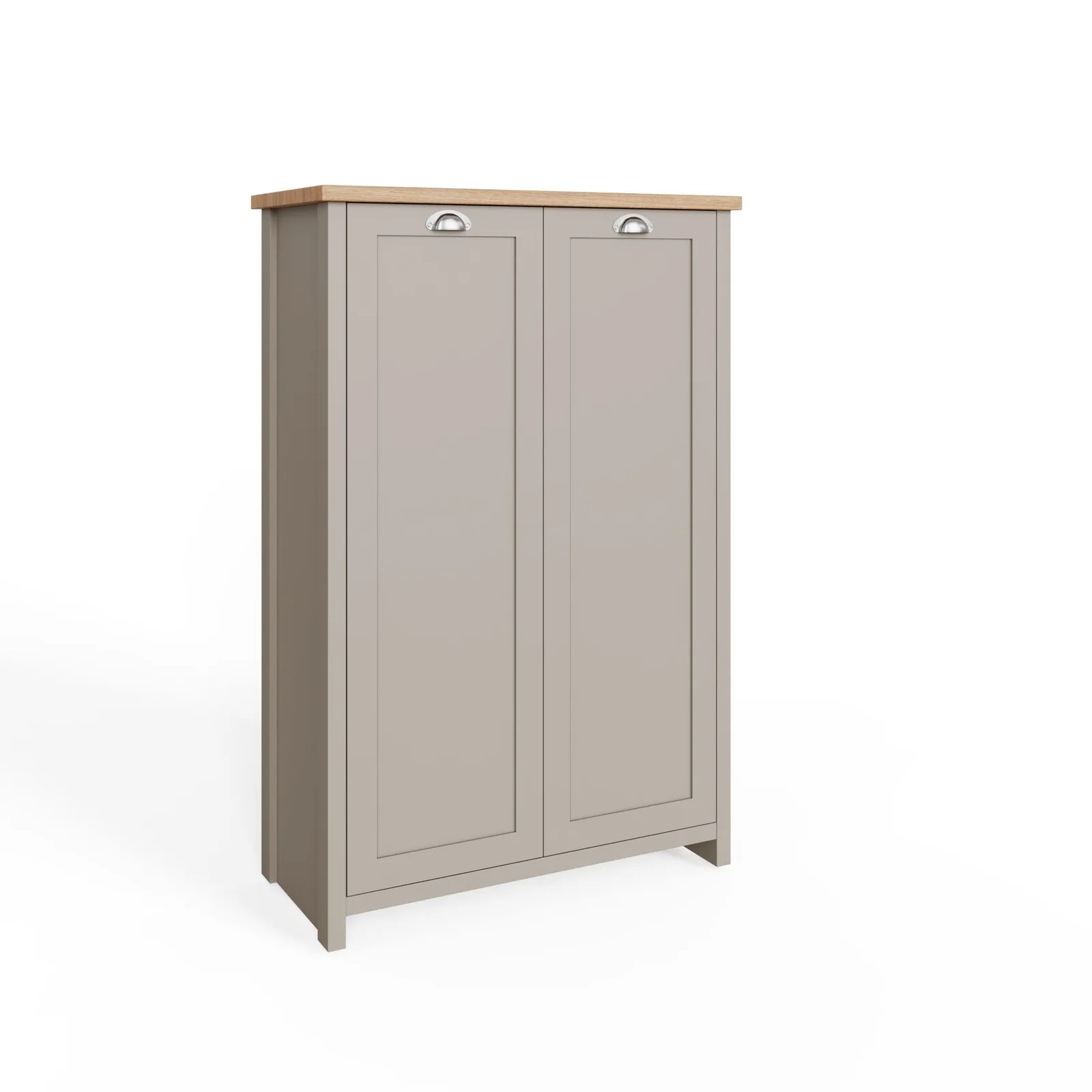 GFW Lancaster 2 Door Shoe Cabinet in Grey 4