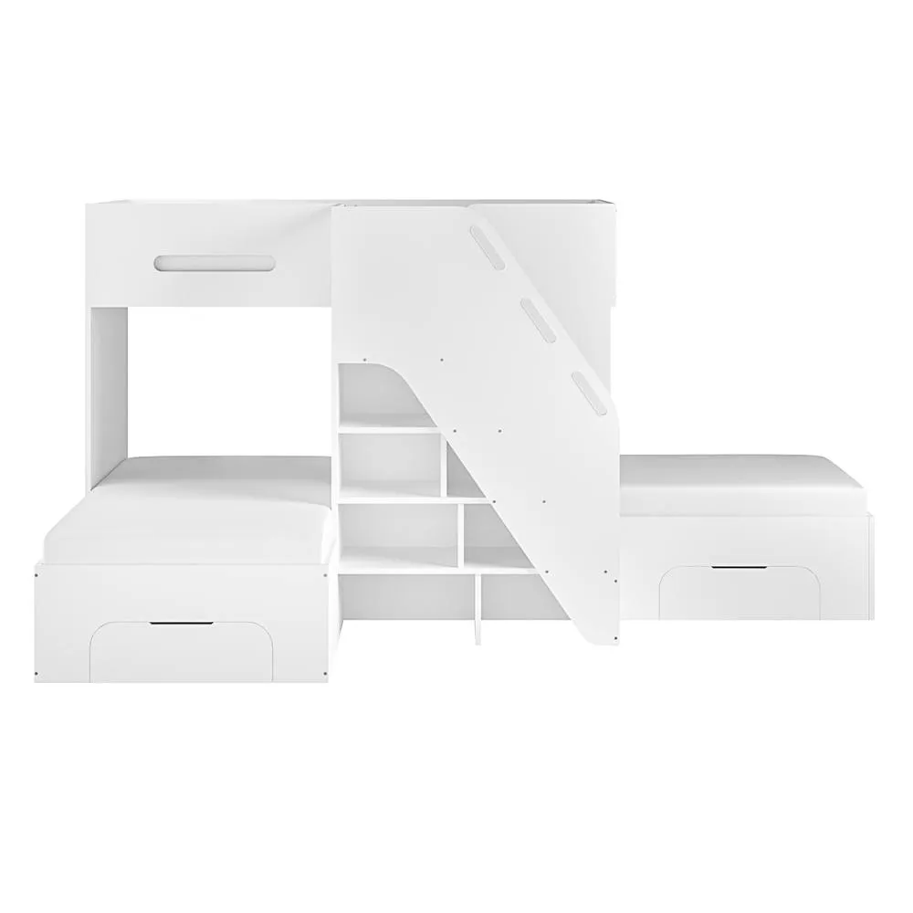 Flair Mason Staircase Triple Sleeper Bed with Storage in White 4