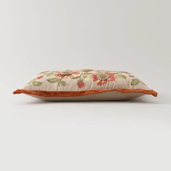 Sunflower Embroidered Cushion 4